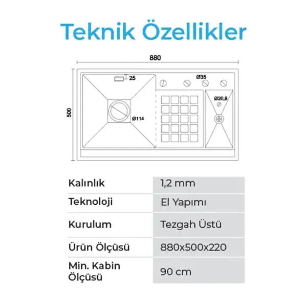 Crauf Lusso 6395 Eviye Takımı Mat Gri Renk (531.1425.6395.24) - 3