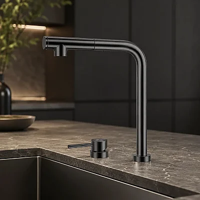 Crauf Ocean 4080 Pvd Füme Spiralli Eviye Bataryası Asansörlü (230.4422.4080.24) - 1