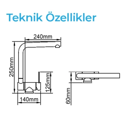 Crauf Pesce 4060 Pvd Füme Eviye Bataryası (230.4422.4060.24) - 2
