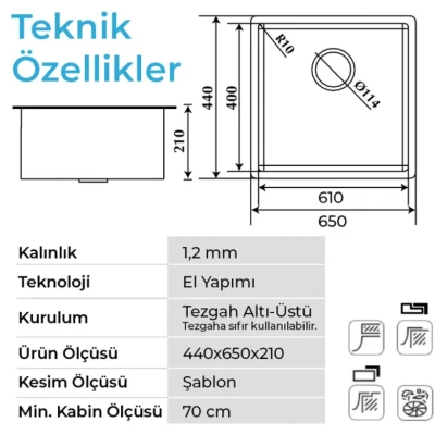 Crauf Stella 4465 Pvd Eviye Füme Renk (530.2422.4465.24) - 2