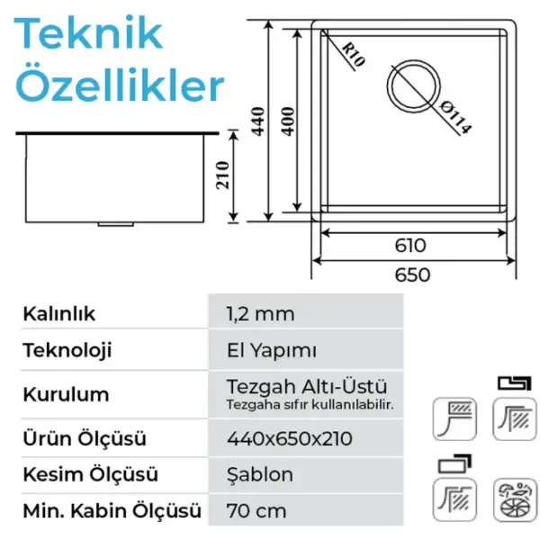 Crauf Stella 4465 Pvd Eviye Füme Renk (530.2422.4465.24) - 2