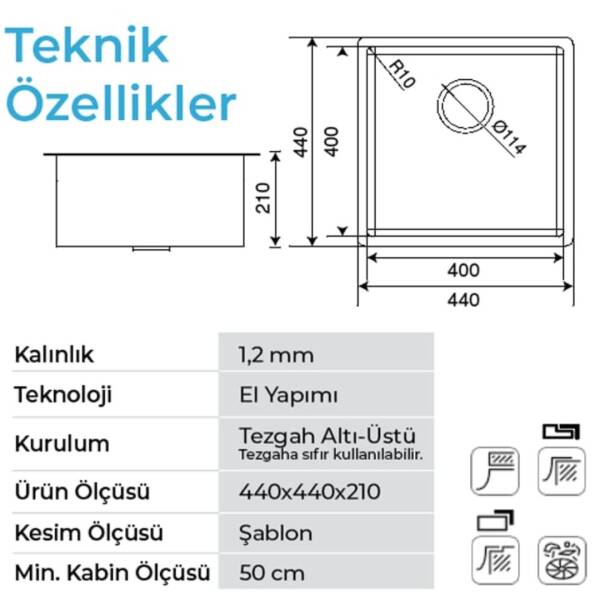 Crauf Stella 4444 Eviye Füme Renk (530.2422.4444.24) - 2