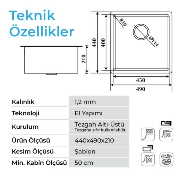 Crauf Stella 4449 Eviye Füme Renk (530.2422.4449.24) - 2