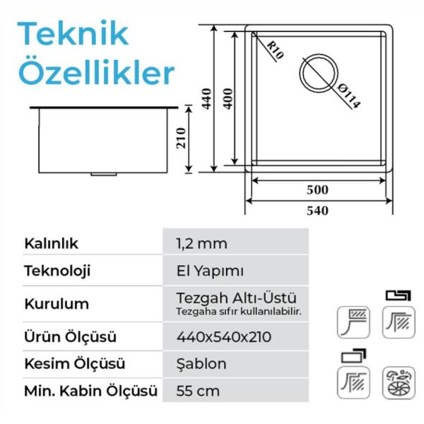 Crauf Stella 4454 Eviye Füme Renk (530.2422.4454.24) - 2