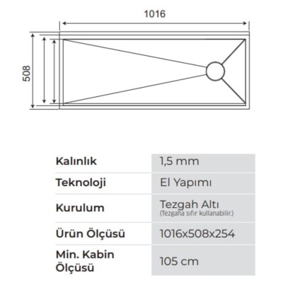 Crauf Vertice 2070 Eviye Inox Renk (530.1420.2070.24) - 2