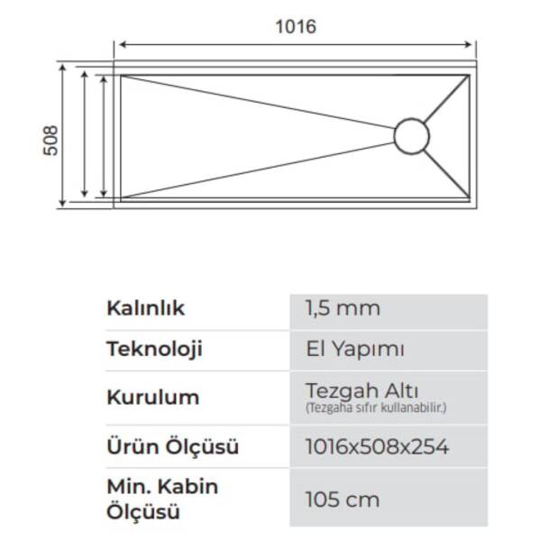 Crauf Vertice 2070 Eviye Inox Renk (530.1420.2070.24) - 2