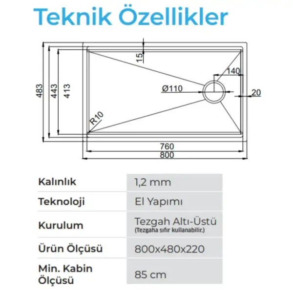 Crauf Vertice 4880 Pvd Eviye Altın Renk (530.1423.4880.24) - 2