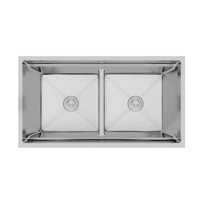 Crauf Vertice 4895 İkiz Eviye Mat Gri Renk (537.1425.4895.24) - 1