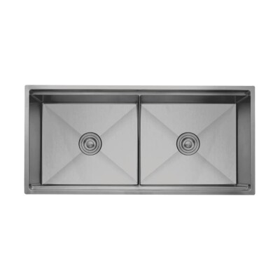 Crauf Vertice 4898A İkiz Eviye Mat Gri Renk (537.1425.4898.24) - 1
