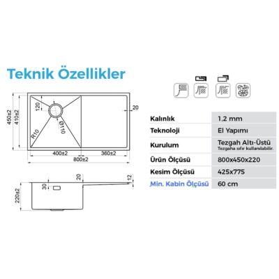 Crauf Via Bella 6071 Pvd Eviye Bakır Renk (533.2424.6071.22) - 2