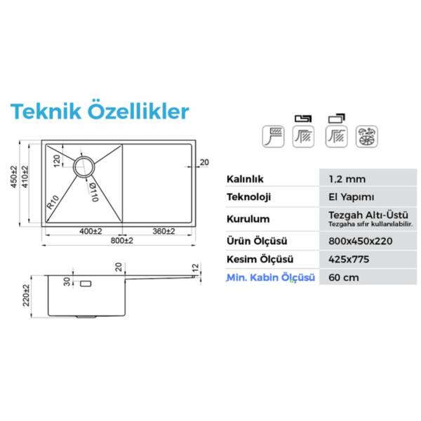 Crauf Via Bella 6071 Pvd Eviye Bakır Renk (533.2424.6071.22) - 2