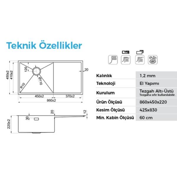 Crauf Via Bella 6072 Eviye Mat Gri Renk (533.2425.6072.22) - 2