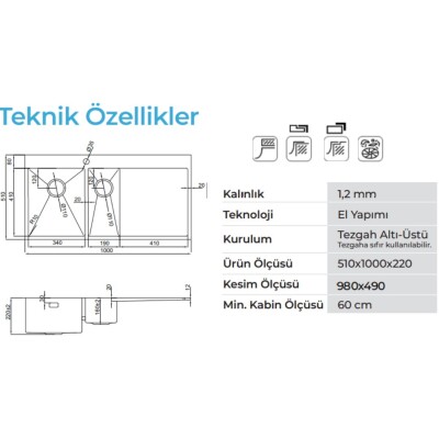 Crauf Via Lattea 6175 Eviye Inox Renk Sağ (536.2420.6175.22) - 2