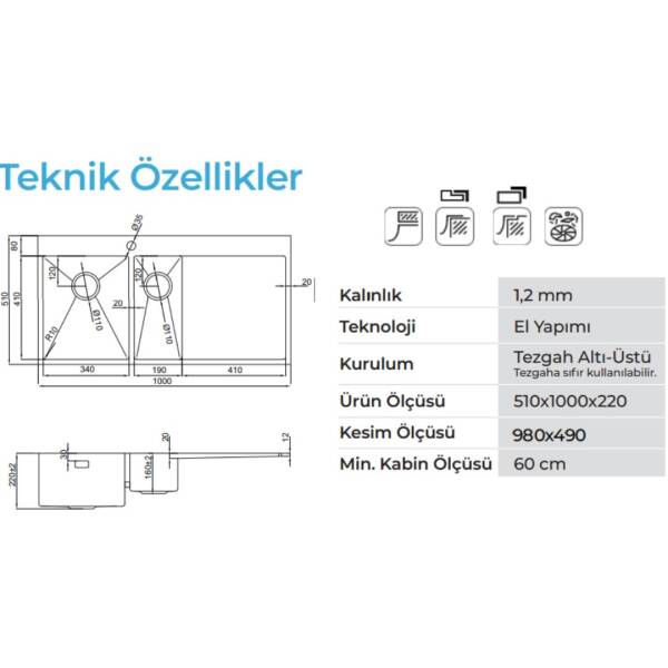 Crauf Via Lattea 6175 Eviye Inox Renk Sağ (536.2420.6175.22) - 2