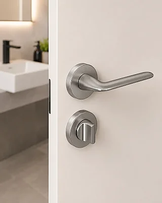 Çebi Aero Modeli Yuvarlak Rozetli Wc Kapı Kolu Nikel Saten (115110108203) - 1