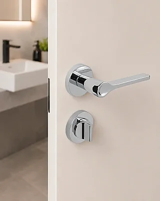Irus Modeli Rozetli Wc Kapı Kolu Krom Renk (115110103903) - 1