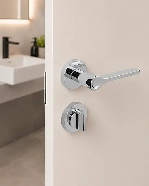 Irus Modeli Rozetli Wc Kapı Kolu Krom Renk (115110103903) - 1