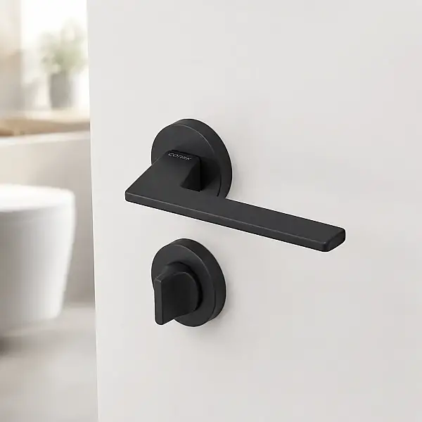 Via Modeli Rozetli Wc Kapı Kolu Mat Siyah (115110103503)  - 2