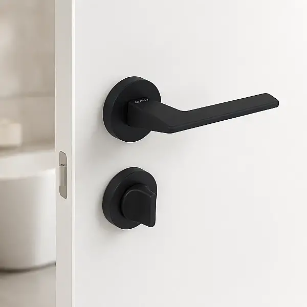 Via Modeli Rozetli Wc Kapı Kolu Mat Siyah (115110103503)  - 1