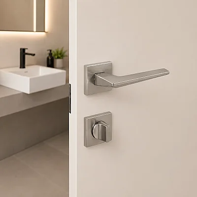 Via Modeli WC Rozetli Nikel Saten Kapı Kolu (115110103703) - 1
