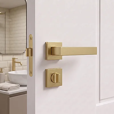 Via Modeli Rozetli Wc Kapı Kolu Mat Sarı (115110103633) - 1