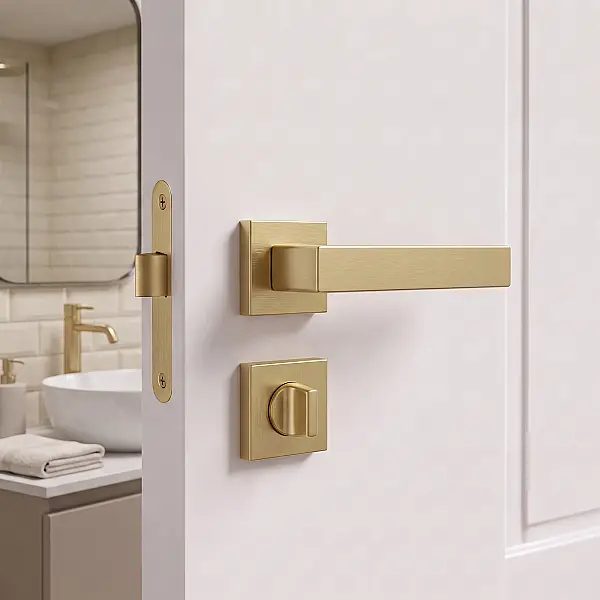 Via Modeli Rozetli Wc Kapı Kolu Mat Sarı (115110103633) - 1