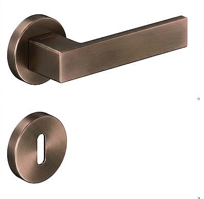 Zera Modeli Rozetli Oda Kapı Kolu Bronz Renk (115110105911) - Çebi