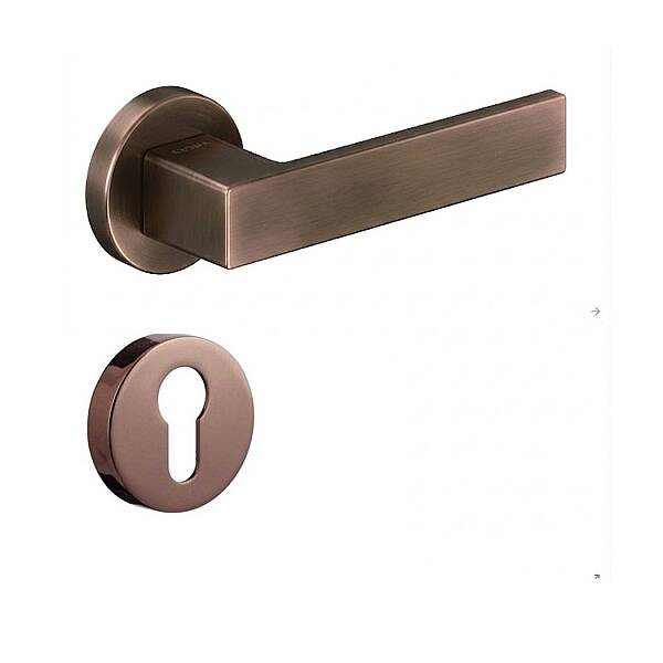 Zera Modeli Rozetli Yale Kapı Kolu Bronz Renk (115110105912) - 1