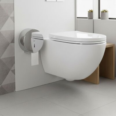 Defne 430 Krom Paslanmaz Jumbo Tuvalet Kağıtlığı (1536 10) - Defne Banyo