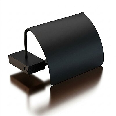 Defne Açelya Kapaklı Kağıtlık Siyah (404 10 S) - Defne Banyo