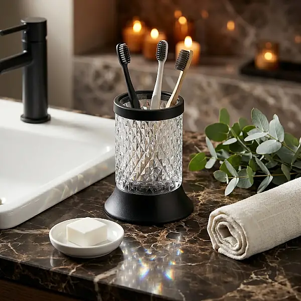 Defne Açelya Set Üstü Diş Fırçalık Siyah (50 30 S) - 1