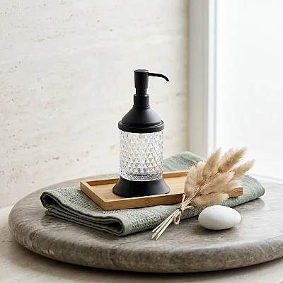 Defne Açelya Set Üstü Sıvı Sabunluk Siyah (50 10 S) - 1