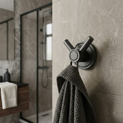 Defne Aster İkili Bornozluk Antrasit (205 20 ANT) - Defne Banyo