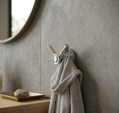 Defne Aster İkili Bornozluk Krom (205 20 CR ) - Defne Banyo