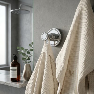 Defne Aster Tekli Bornoz Askısı Parlak (205 10 P) - Defne Banyo