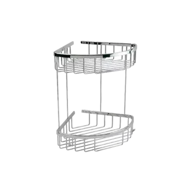 Defne Banyo 22*22 İkili Oval Krom Banyo Köşe Rafı (122 22) - 3