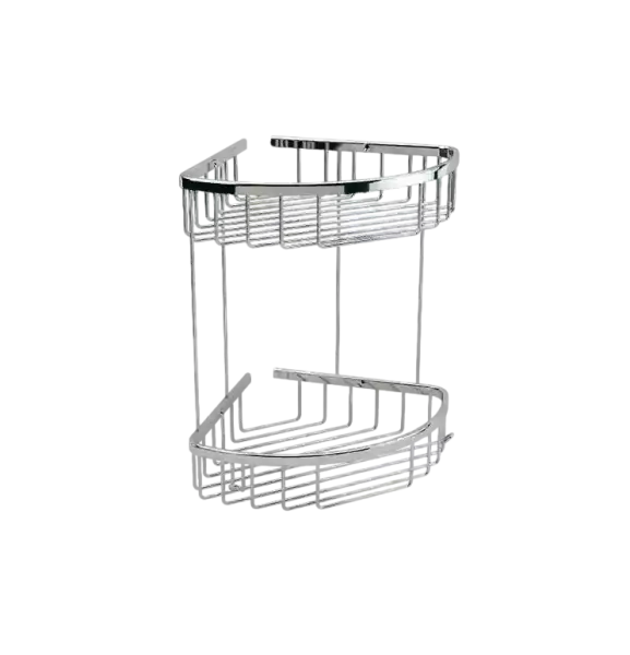 Defne Banyo 22*22 İkili Oval Krom Banyo Köşe Rafı (122 22) - 3