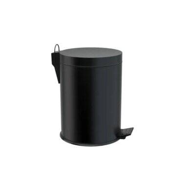 Defne Banyo Çelik 5 Lt Pedallı Siyah Çöp Kovası (1560 05) - 2