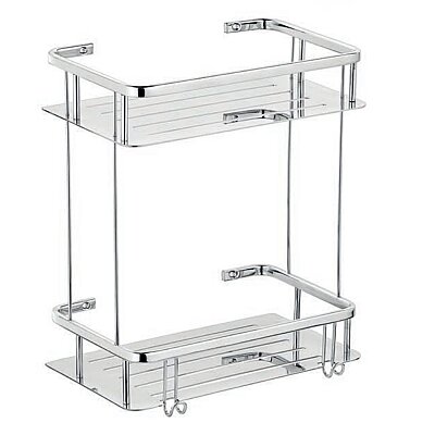 Defne Banyo Fesleğen 15*25 İkili Şampuanlık Sabunluk Krom (1521525) - Defne Banyo