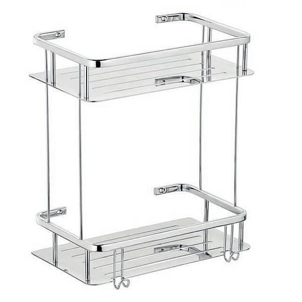 Defne Banyo Fesleğen 15*25 İkili Şampuanlık Sabunluk Krom (1521525) - 1