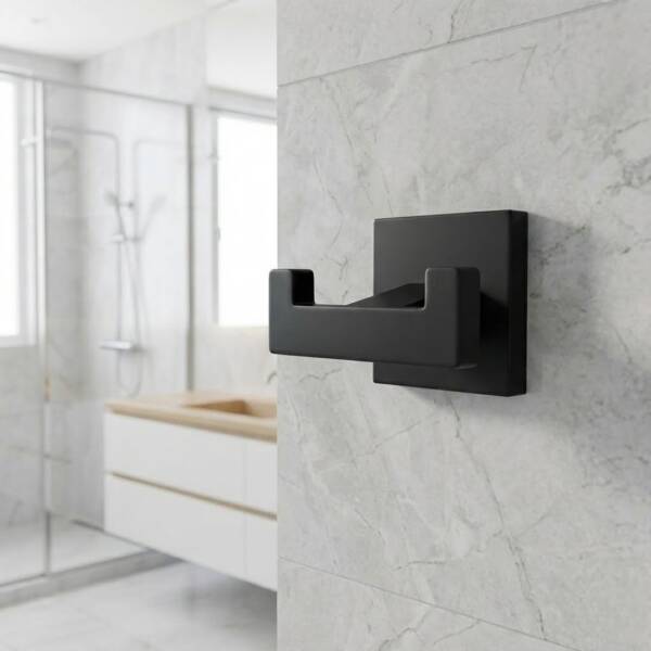 Defne Banyo Frezya 2li Bornoz Askısı Siyah Renk (900 14 S) - 1