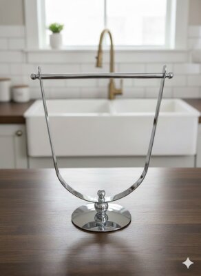 Defne Begonvil Set Üstü Havluluk Krom (70 11) - Defne Banyo (1)