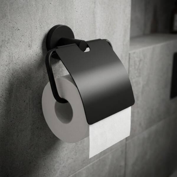 Defne Begonya Kapaklı Tuvalet Kağıtlığı Siyah (504 10 S) - 1