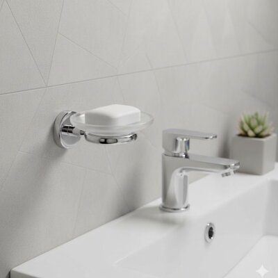 Defne Begonya Katı Sabunluk Krom (502 10) - (DEF42) - Defne Banyo