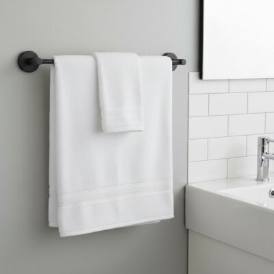 Defne Begonya Uzun Havluluk Siyah (501 40 S) - Defne Banyo