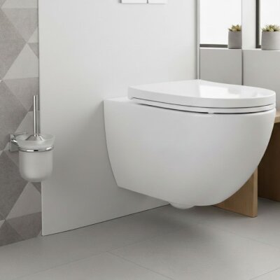 Defne Duvara Monte Kısa Klozet Fırçası (102 60) - (DEF149) - Defne Banyo