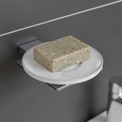 Defne Frezya Krom Porselen Katı Sabunluk (902 13) - Defne Banyo