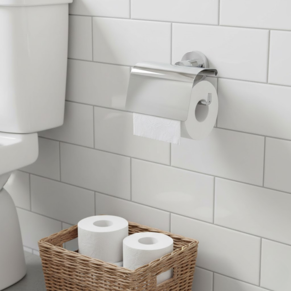 Defne Gardenya Kapaklı Tuvalet Kağıtlığı Krom (704 13) - (DEF291) - 1