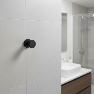 Defne Gardenya Siyah Tekli Bornoz Askılık (700 13 S) - Defne Banyo