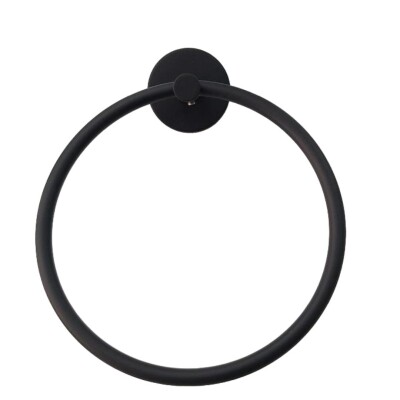 Defne Gardenya Yuvarlak Havluluk Siyah (70313S) - (DEF282) - Defne Banyo